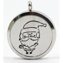 Pai Natal 30mm Rd Aço Inoxidável Locket Perfume Pingente